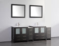 84 in. Double Sink Vanity Cabinet with Ceramic Sink & Mirror C587960
