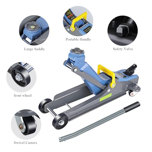 2.5 Ton Hydraulic Floor Jack with Portable Handle and Reflective Tape O87238