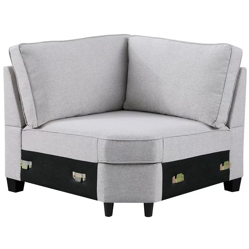 Light Gray Fabric U-Shaped Sectional Sofa N629529