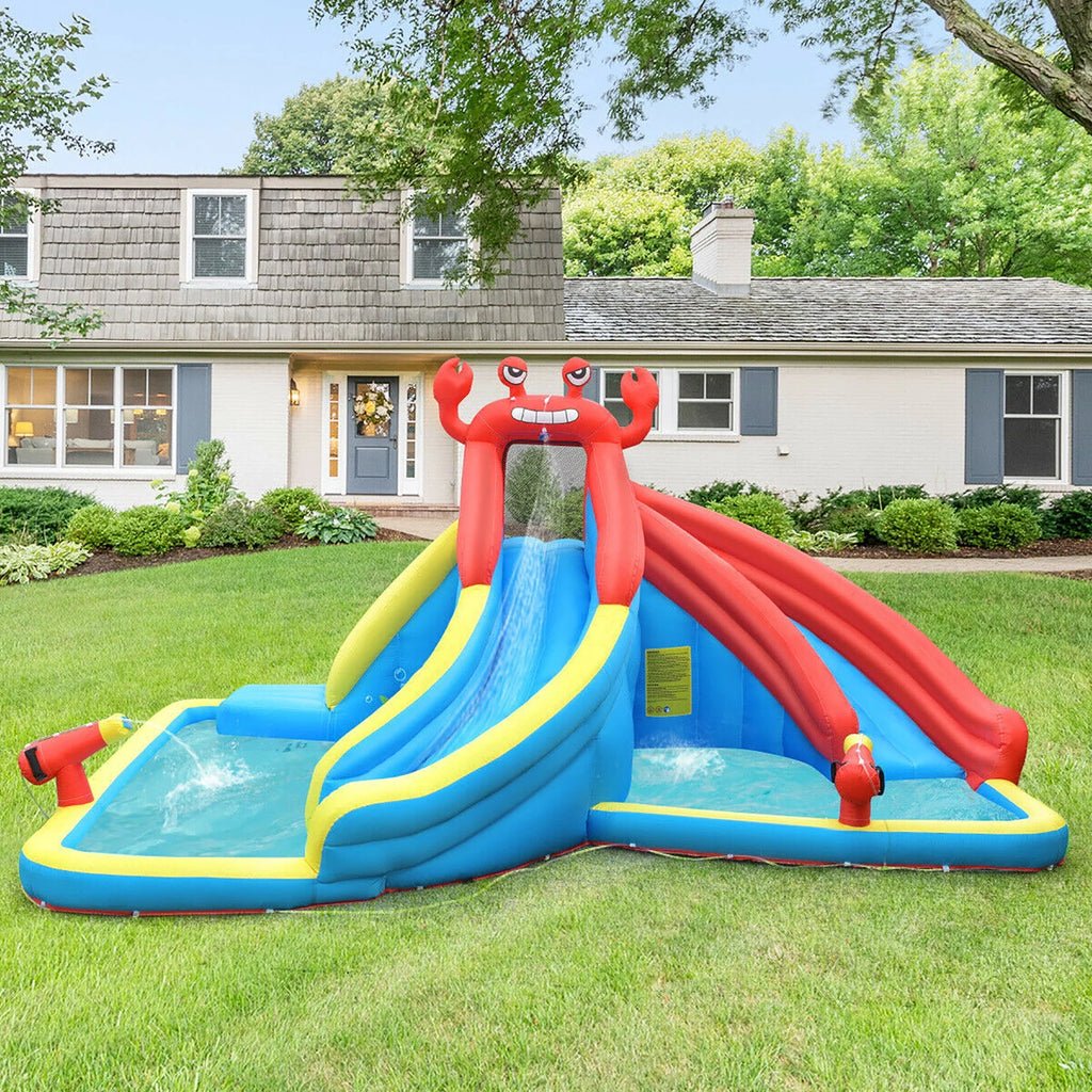 Inflatable Water Slide Bounce House Splash Pool with Blower N8546
