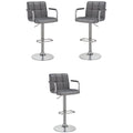 Faux Leather Adjustable Bar Stool Set of 3 X971902