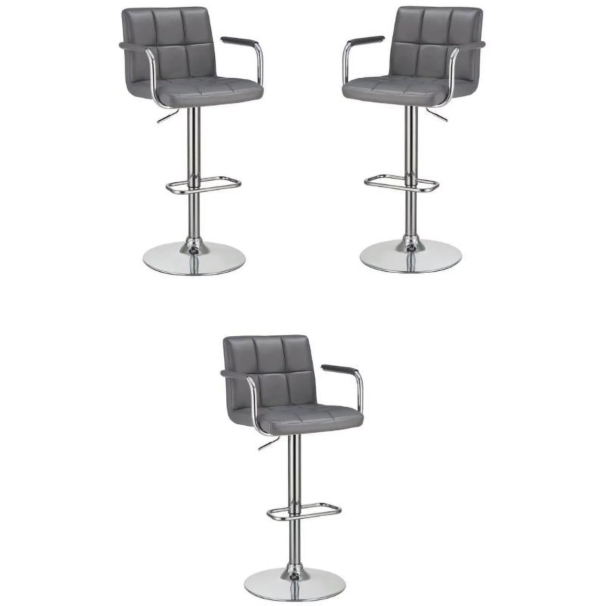 Faux Leather Adjustable Bar Stool Set of 3 X971902