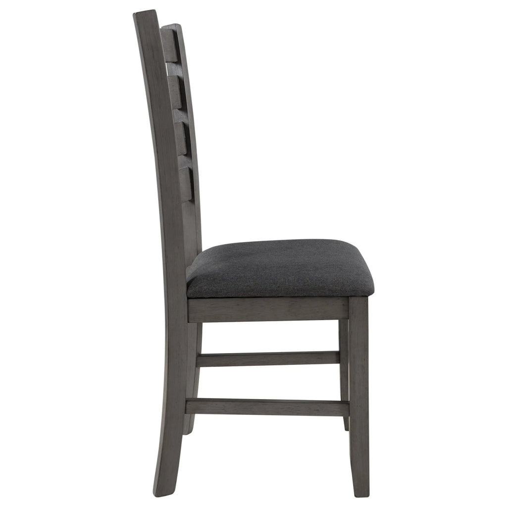 Rustic Wood Dining Table and Chairs Set of 6 Gray P509615