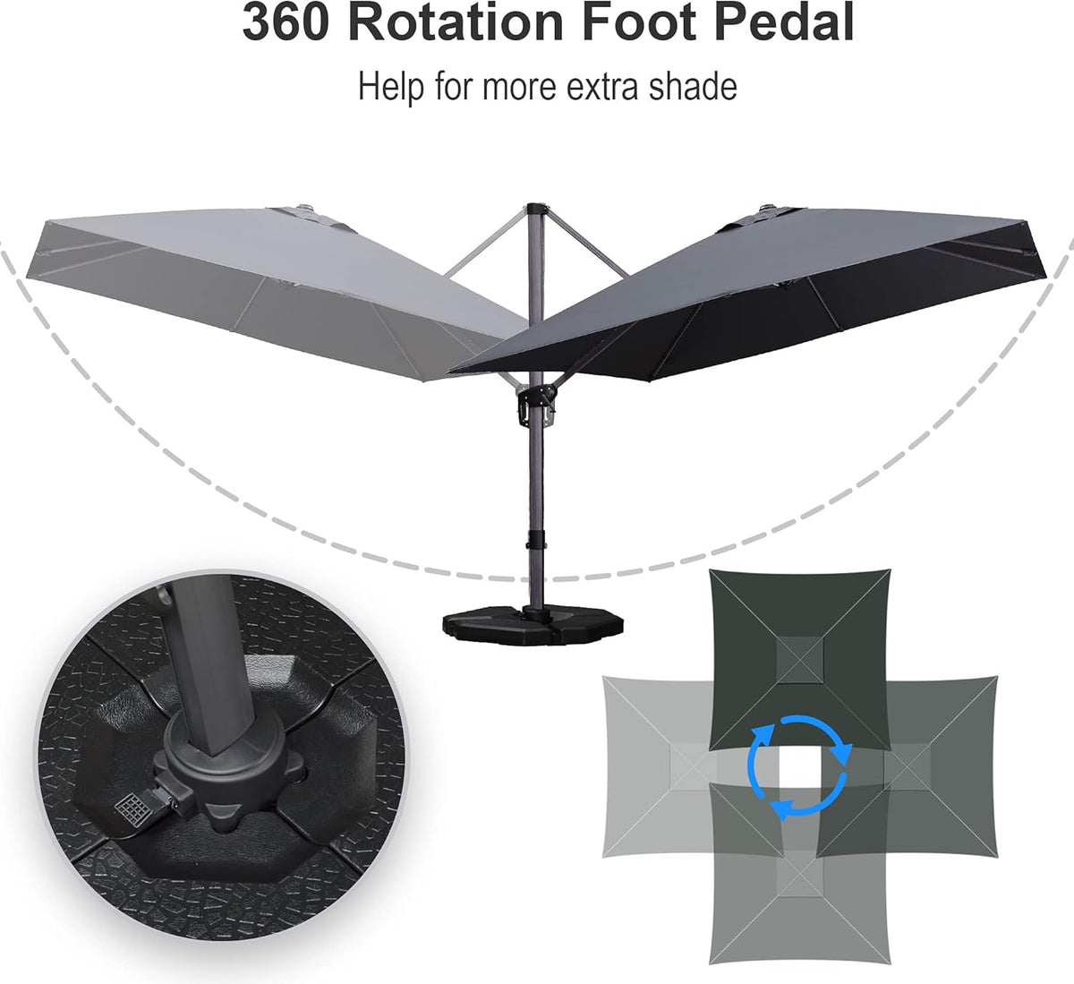10 FT Square Wind Resistant Cantilever Patio Umbrella N29825