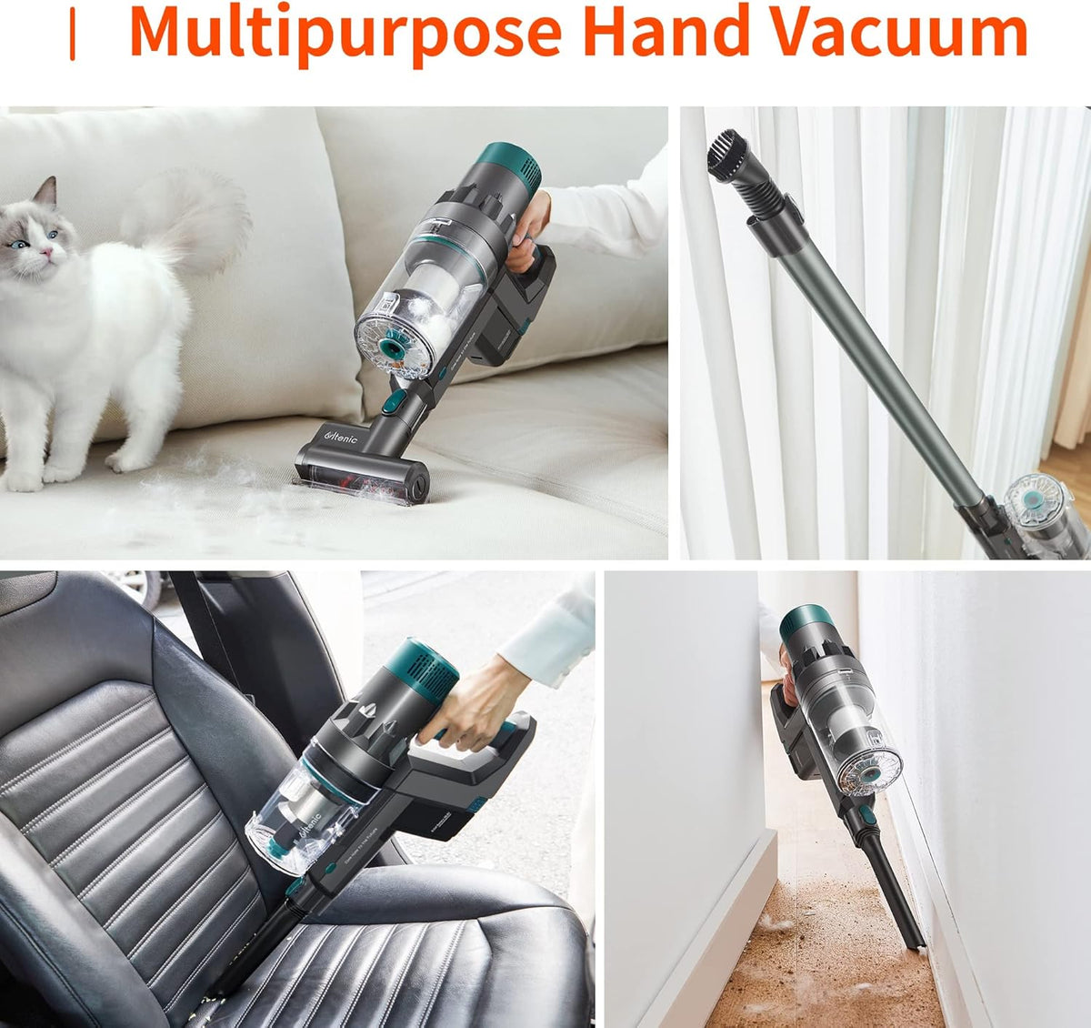 Cordless Vacuum Cleaner, 25KPa Strong Suction, 4 in 1 Stick Vacuum C28544