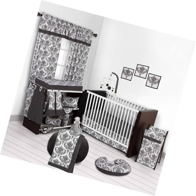 White/Black 10 PC Crib Set W482