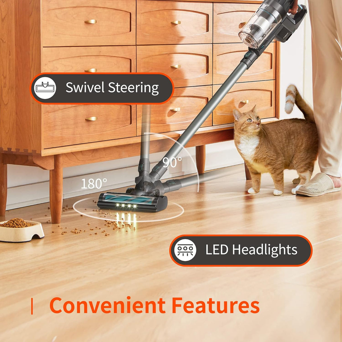 Cordless Vacuum Cleaner, 25KPa Strong Suction, 4 in 1 Stick Vacuum C28544