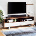 Dark Walnut 3 Drawer TV Stand with Cable Management S88597