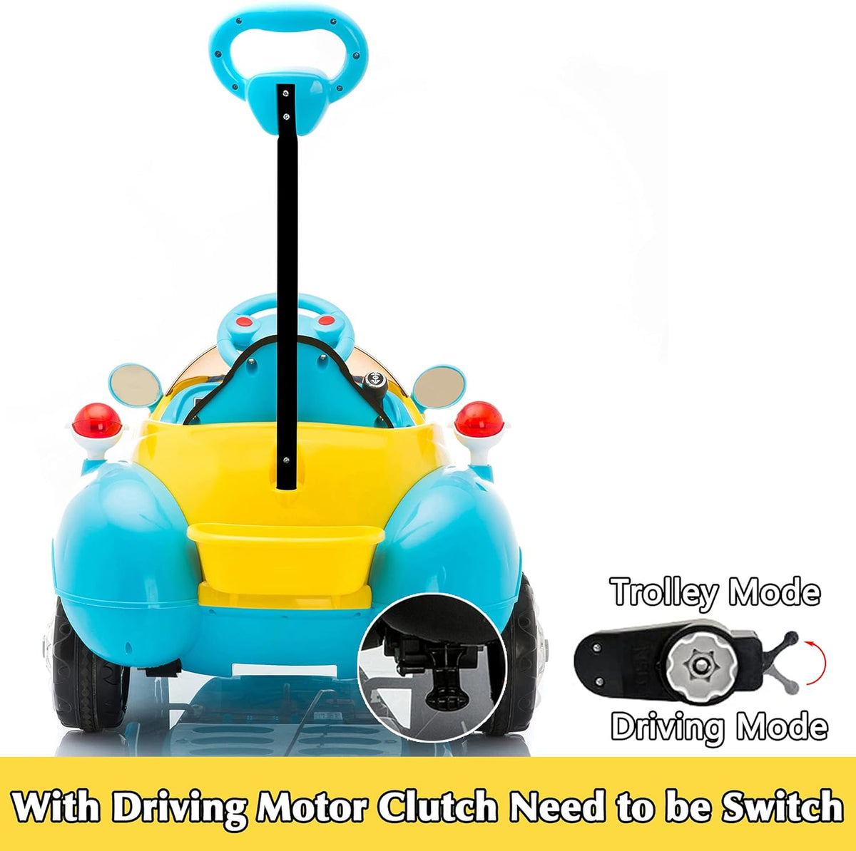 Push Car for Kids Ride On Car with Remote Control Blue & Yellow E4547