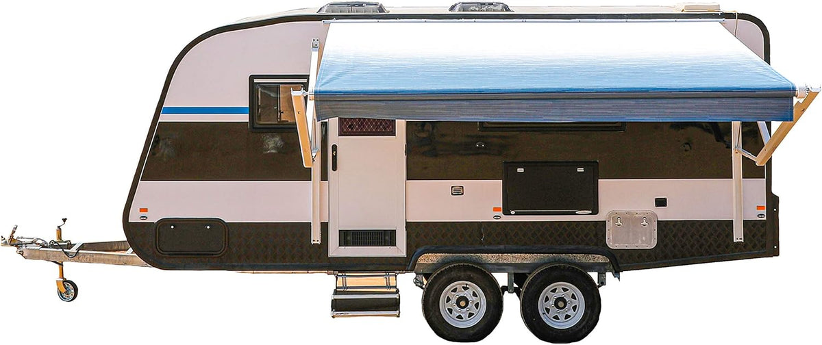 Motorized 21 x 8 Ft Gray Fade Retractable RV Awning I5984