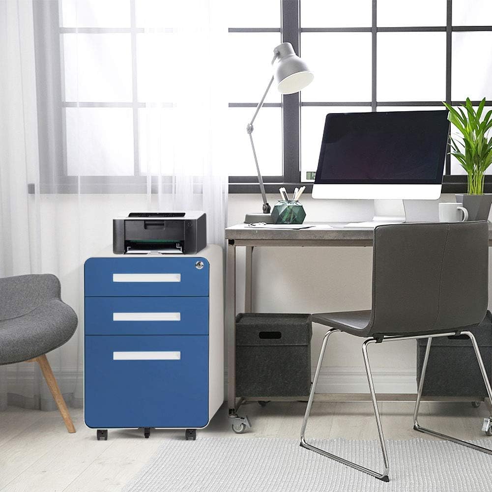 3 Drawer Black Metal File Cabinet with Lock T316