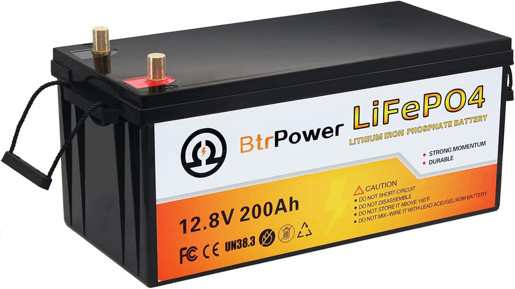 12V 200Ah LiFePO4 Deep Cycle Battery with 200A BMS Q1288