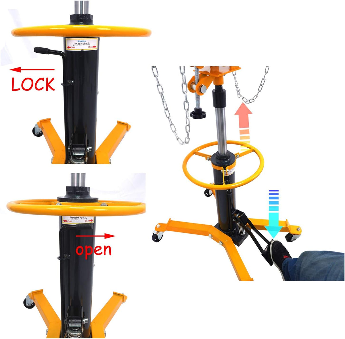 1100 lbs 0.5 Ton 2 Stage Hydraulic Transmission Jack O216