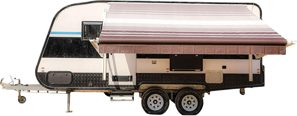 Motorized 21 x 8 Ft Gray Fade Retractable RV Awning I5984