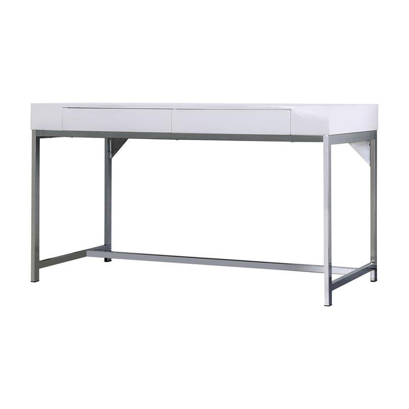 White Wood 2 Drawer Writing Desk with USB S19224