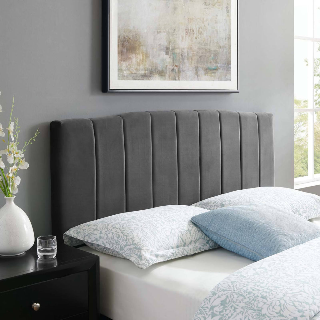 Navy Performance Velvet Full/Queen Headboard I383