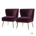 Purple Gold Legs Side Chair Set of 2 F5064