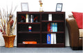 6 Shelf Double Wide Wood Bookcase I231051
