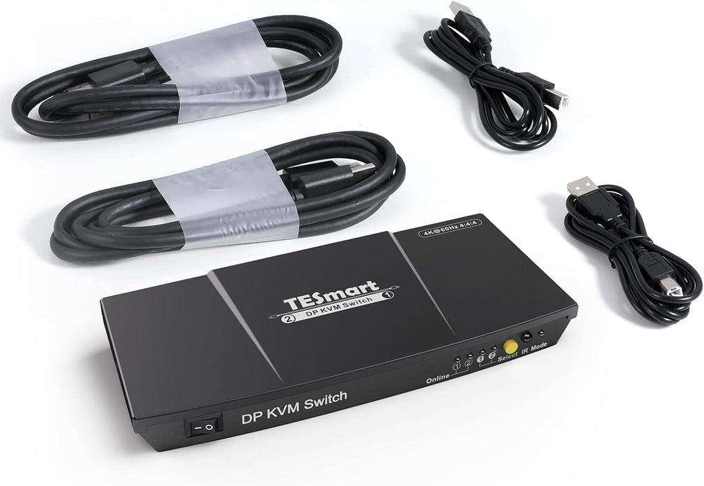 2 Port DisplayPort 4K 60Hz KVM Switcher with Cables Black G649826