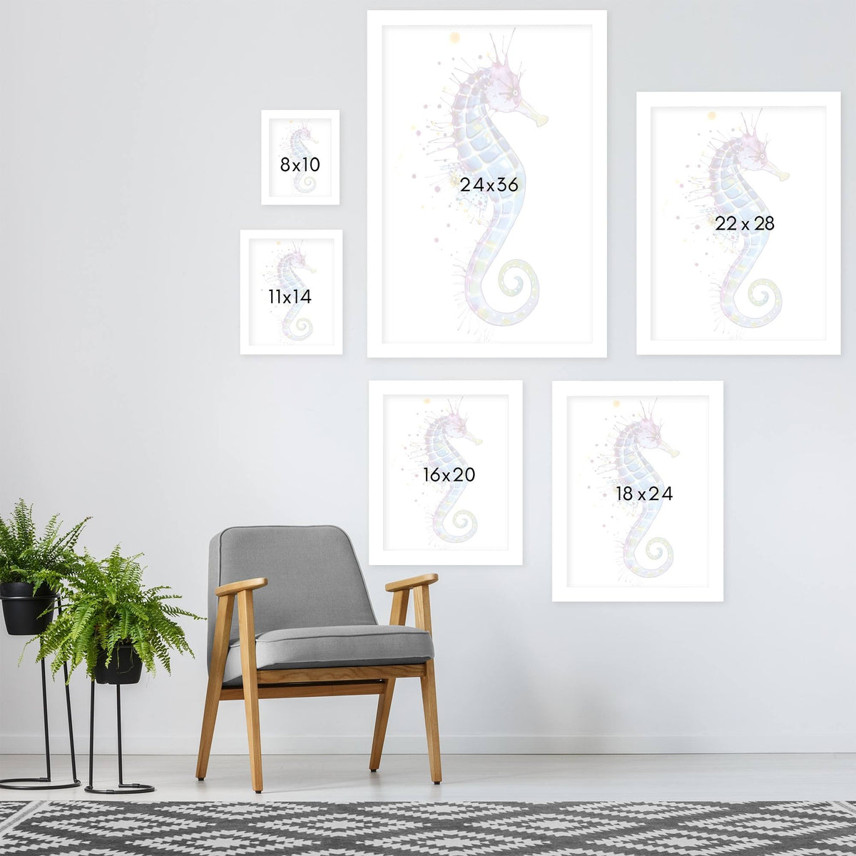White Framed 2 Piece Print Set T8318