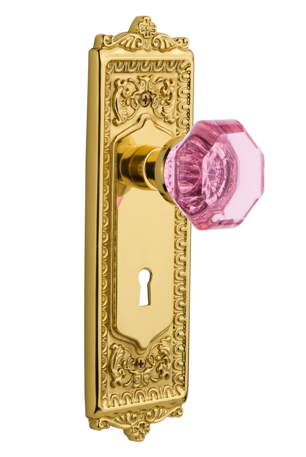 Pink Polished Brass Door Knob U5940