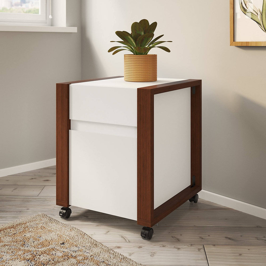 White 2 Drawer Mobile File Cabinet B645495