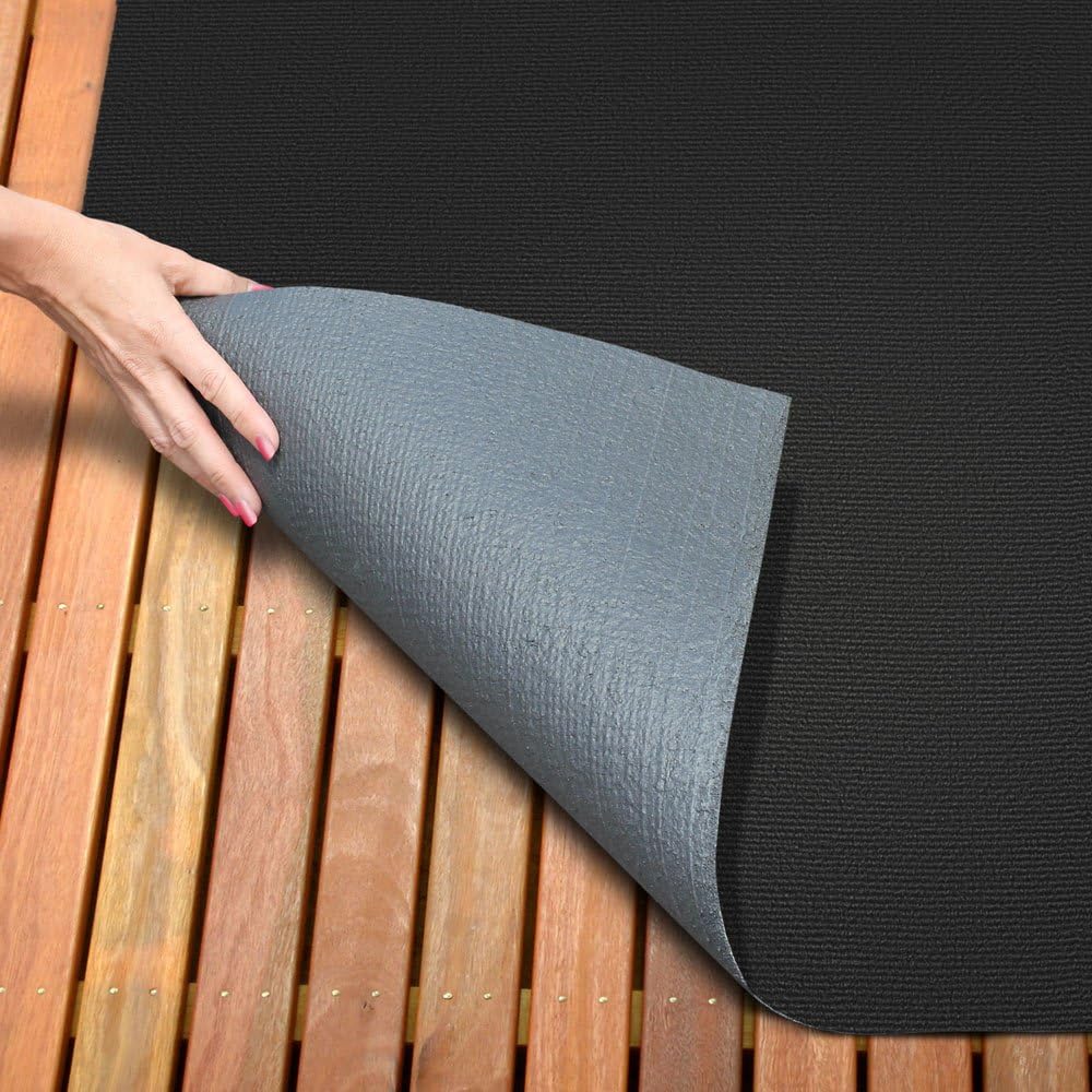 Indoor Outdoor Carpet with Rubber Marine Backing Black 6 Feet x 25 Feet U65511