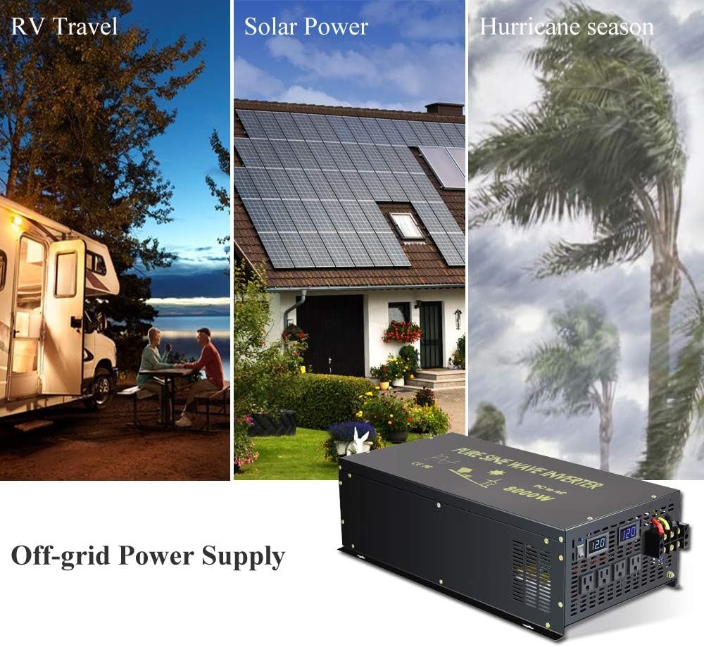 8000 Watt Pure Sine Wave Inverter 48V DC to 120V AC W2526