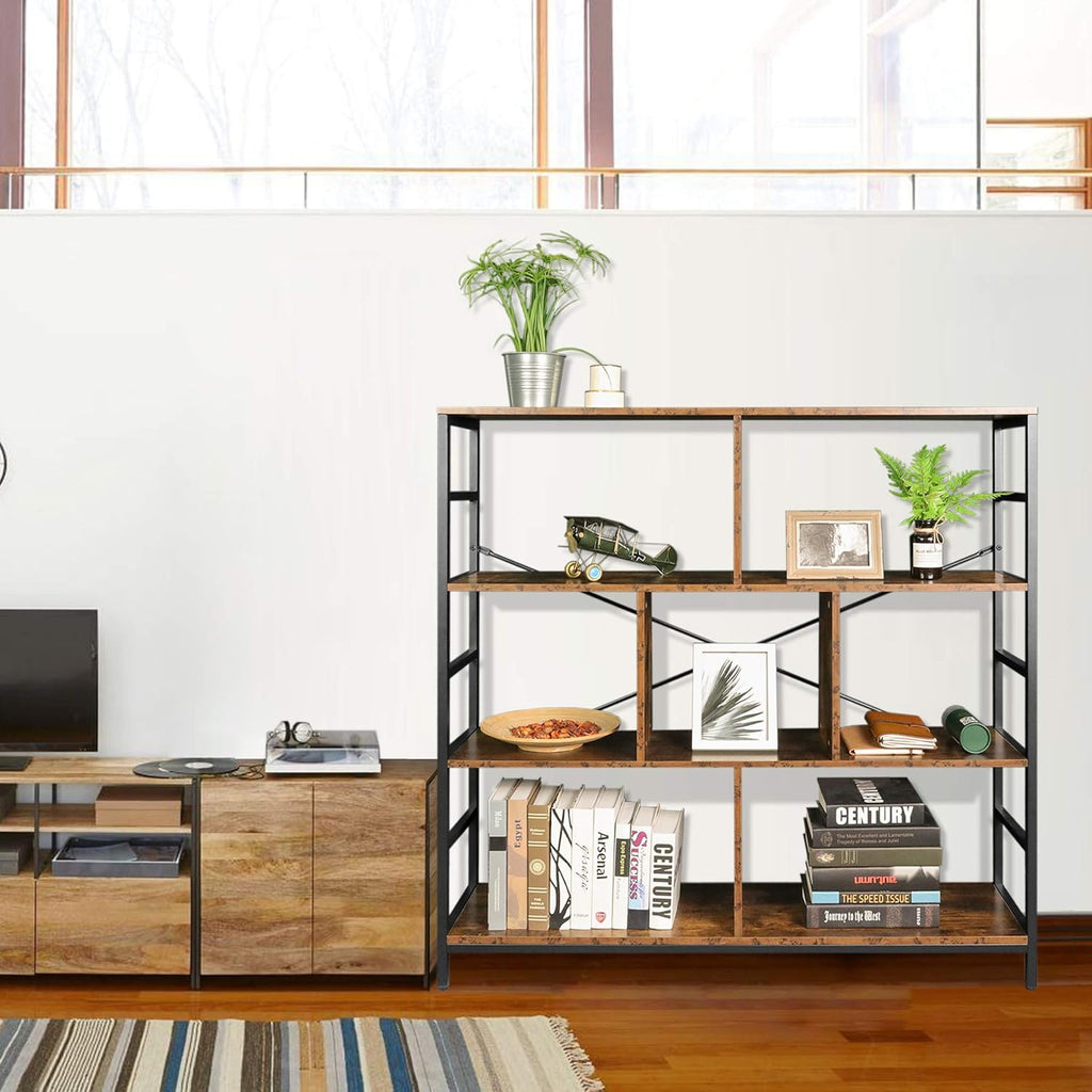3-Tier Square Bookcase with 7 Open Storage Shelves R471006