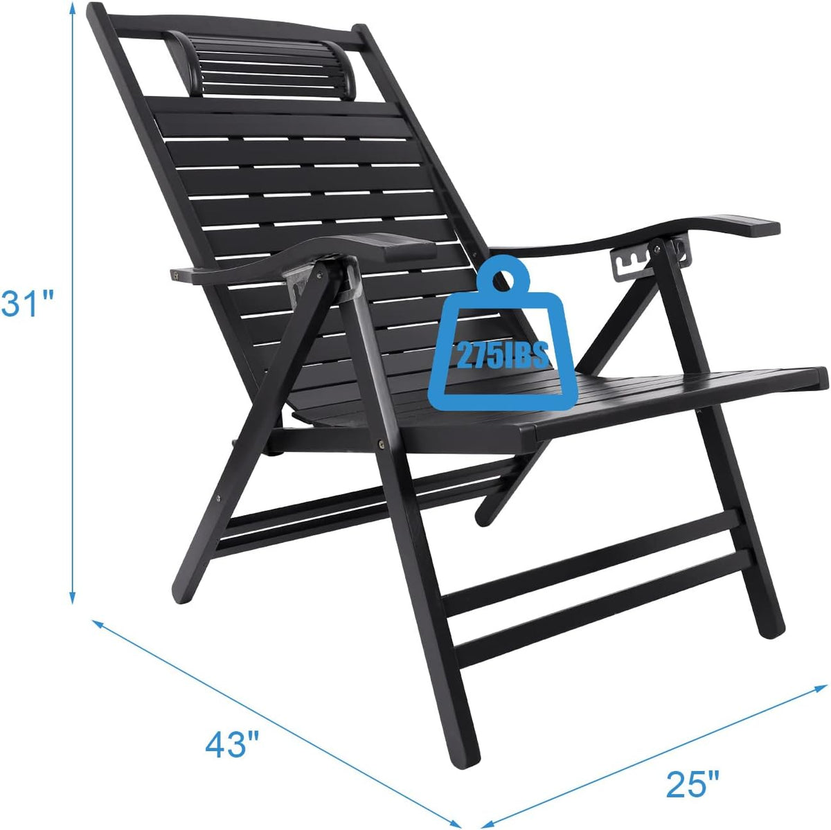 Zero Gravity Folding Patio Lounge Chair with Arms U18324