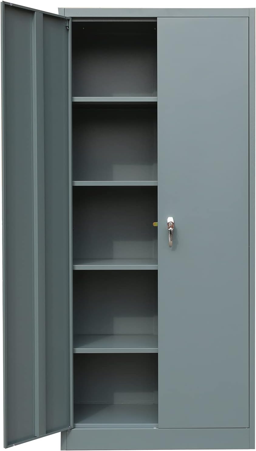 Lockable Steel Storage Cabinet with 2 Doors and 4 Shelves L956