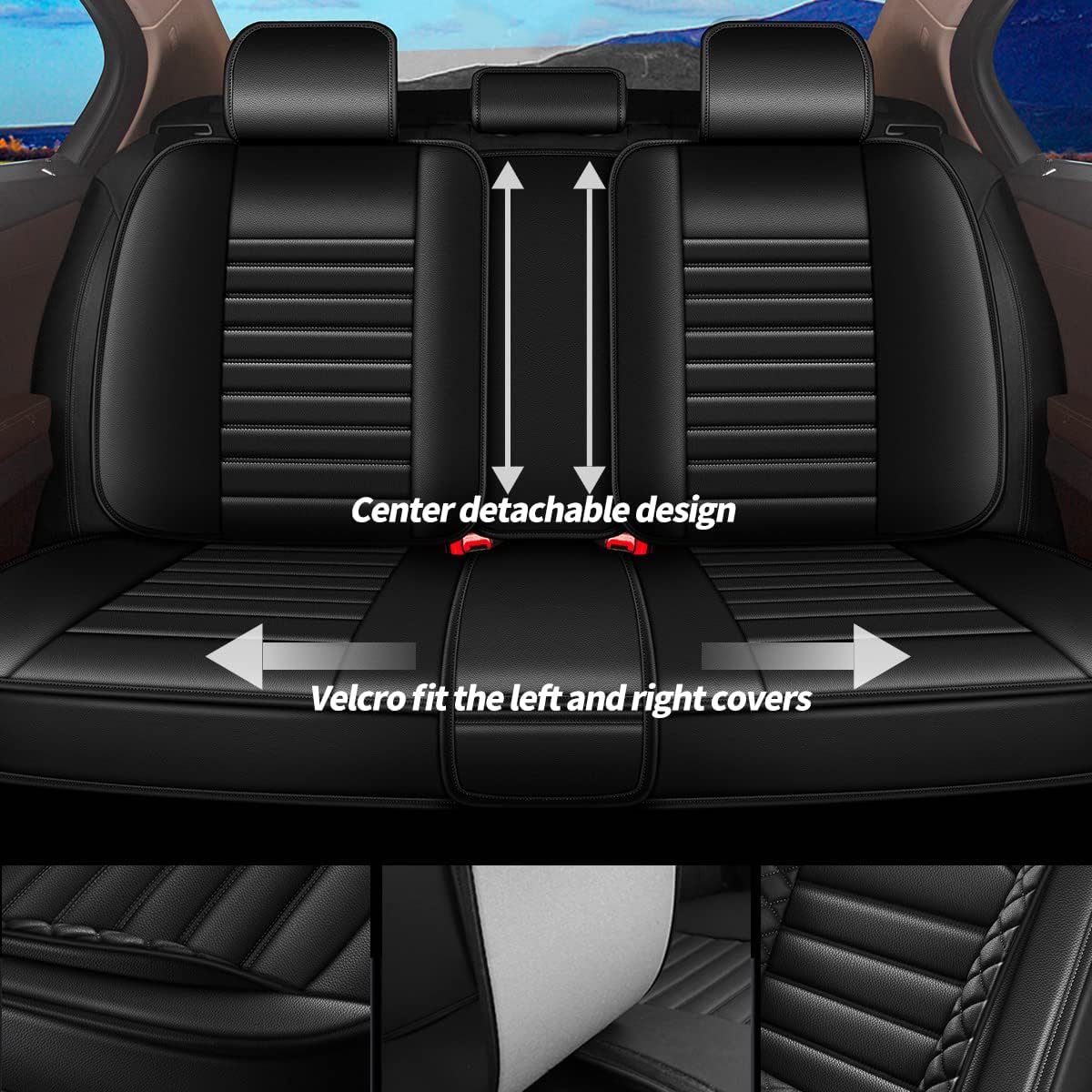 Custom Fit Waterproof Faux Leather Car Seat Covers C55955