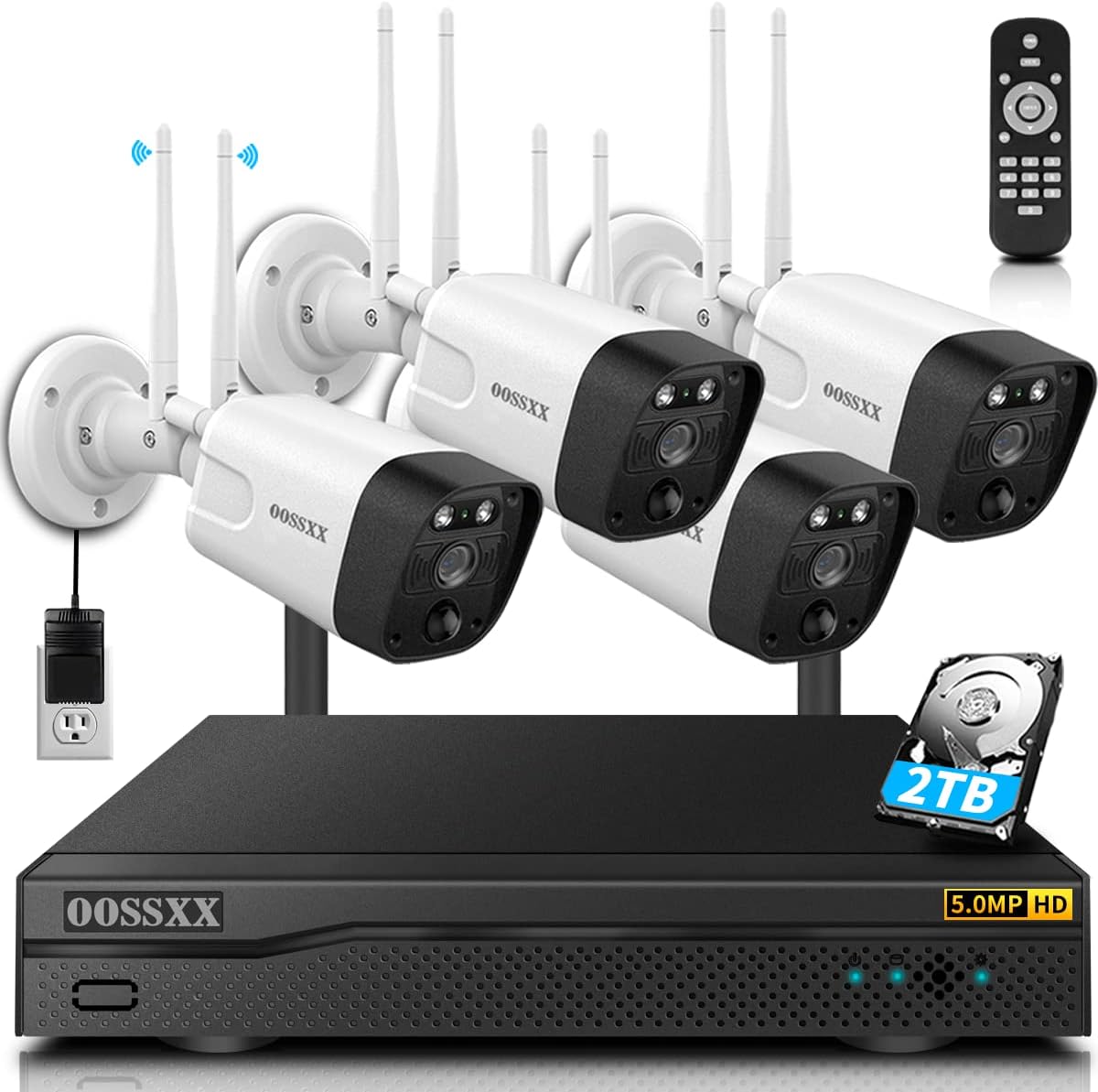 3K 5.0MP Wireless Security Camera System with 2TB Hard Drive Y2947