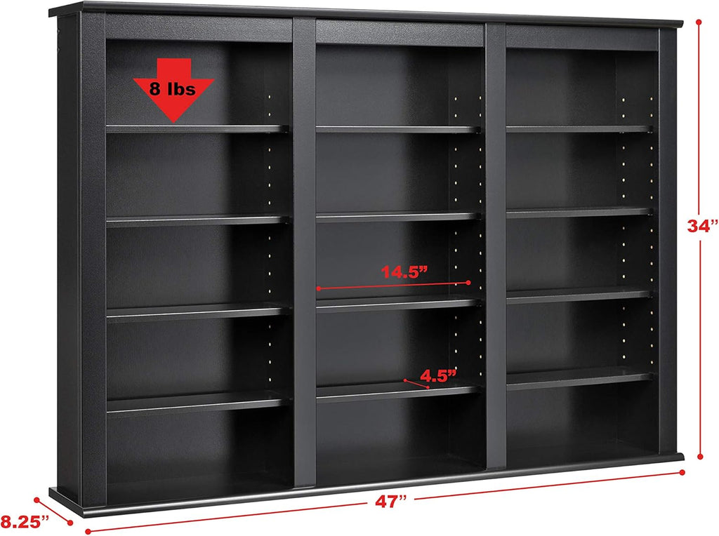 Black Wall Media Storage Rack C932104