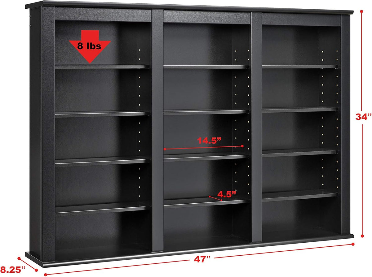 Black Wall Media Storage Rack C932104