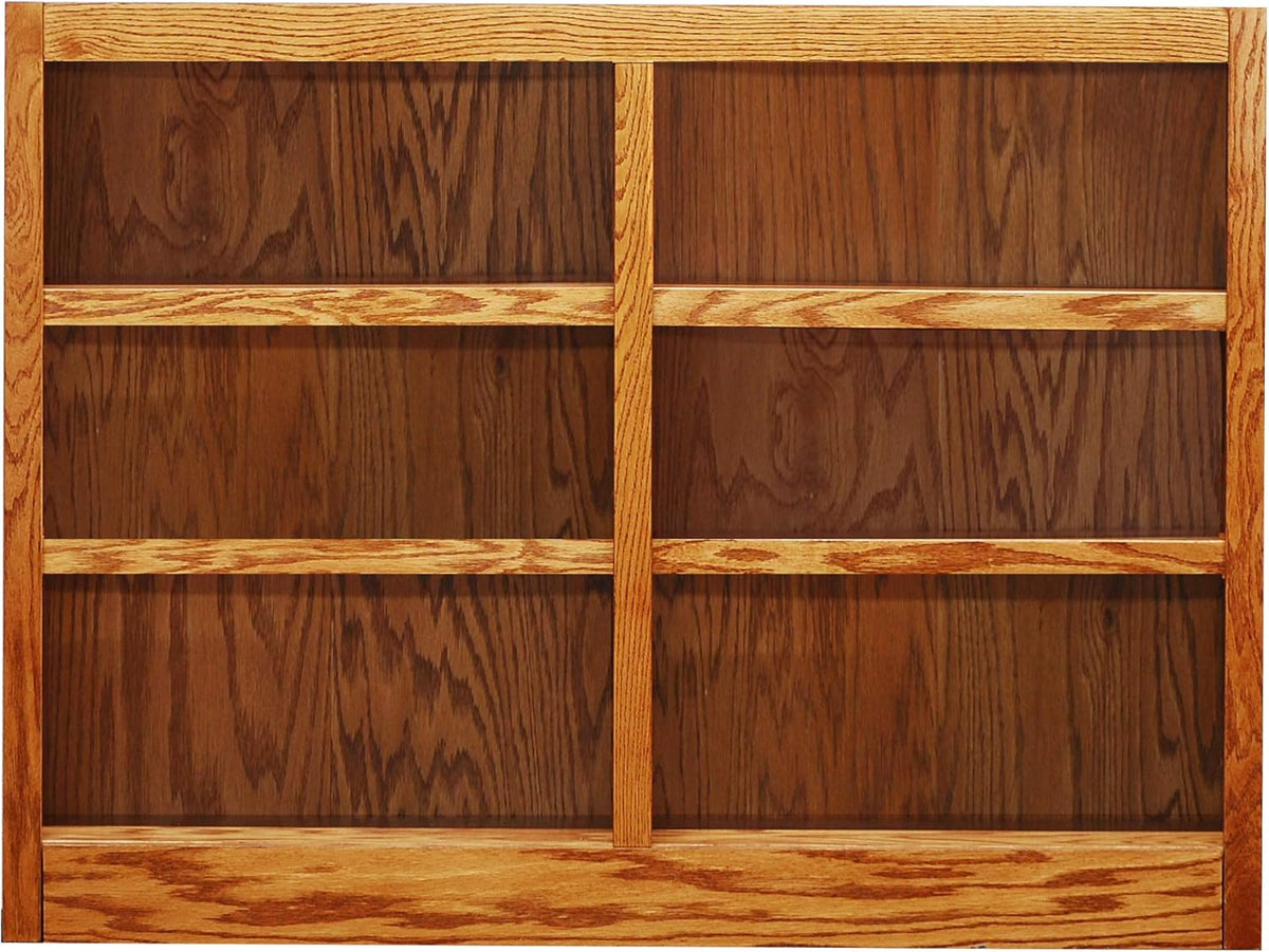 6 Shelf Double Wide Wood Bookcase I231051