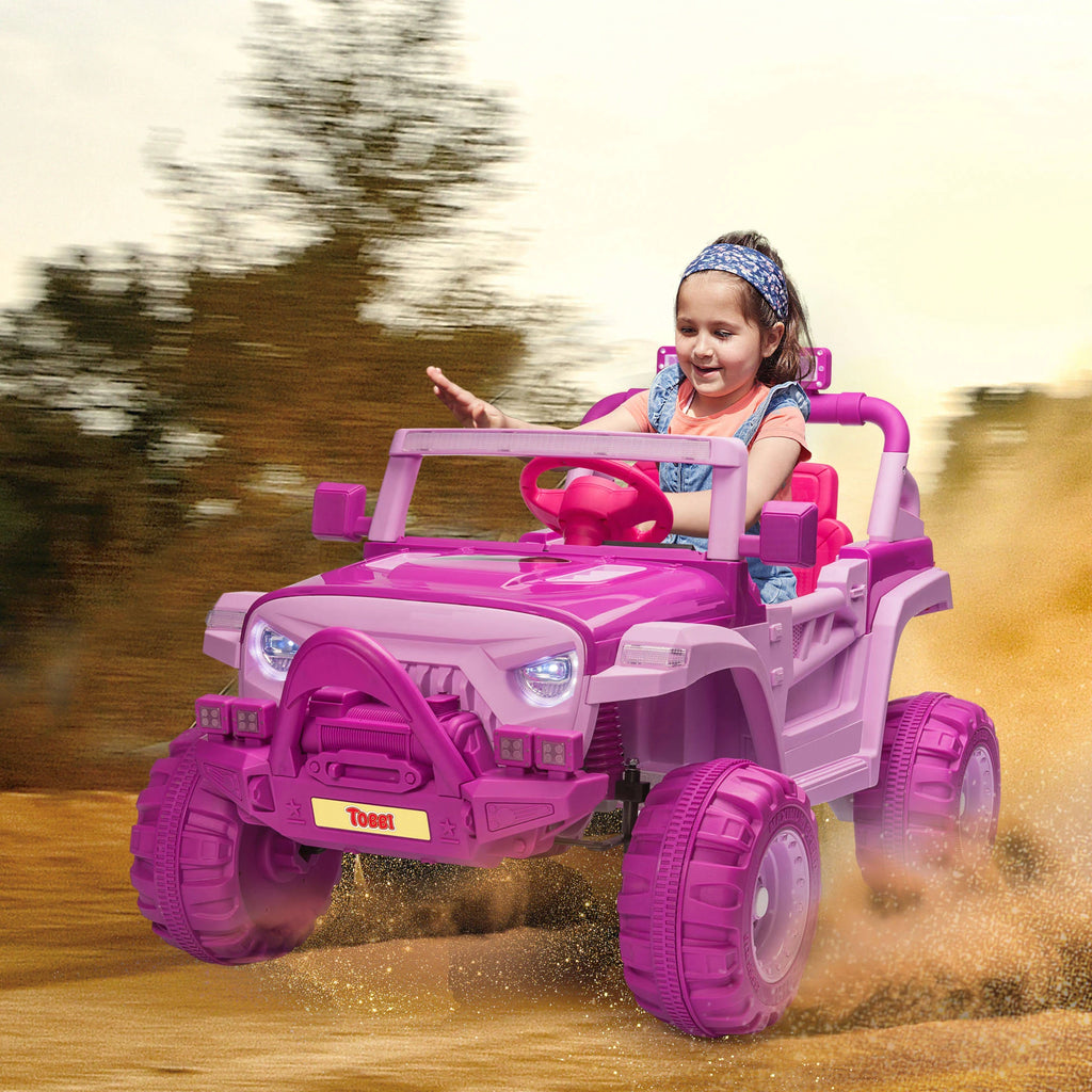 12V Remote Control Electric Ride on Truck Car Pink E2865
