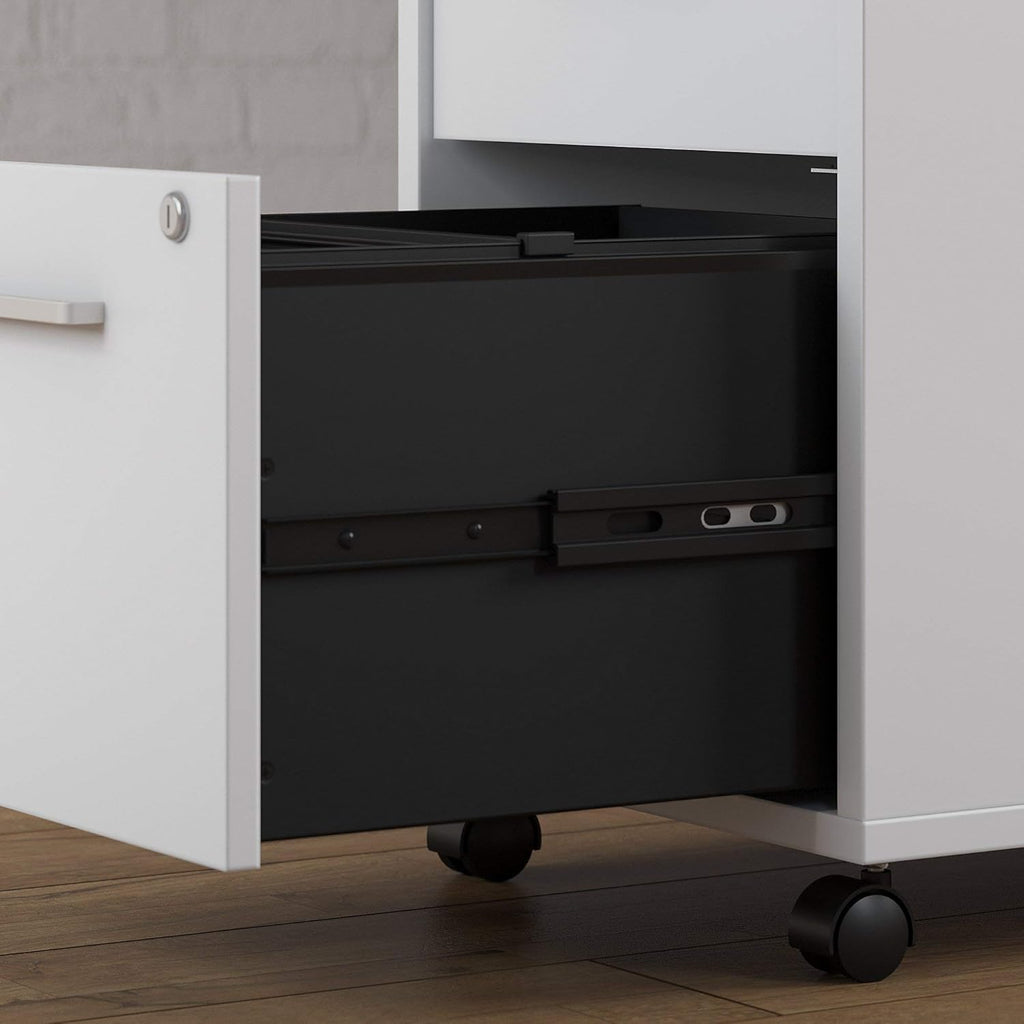 White 3 Drawer Mobile File Cabinet V929607