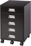 White 5 Drawer Mobile Cabinet M4439
