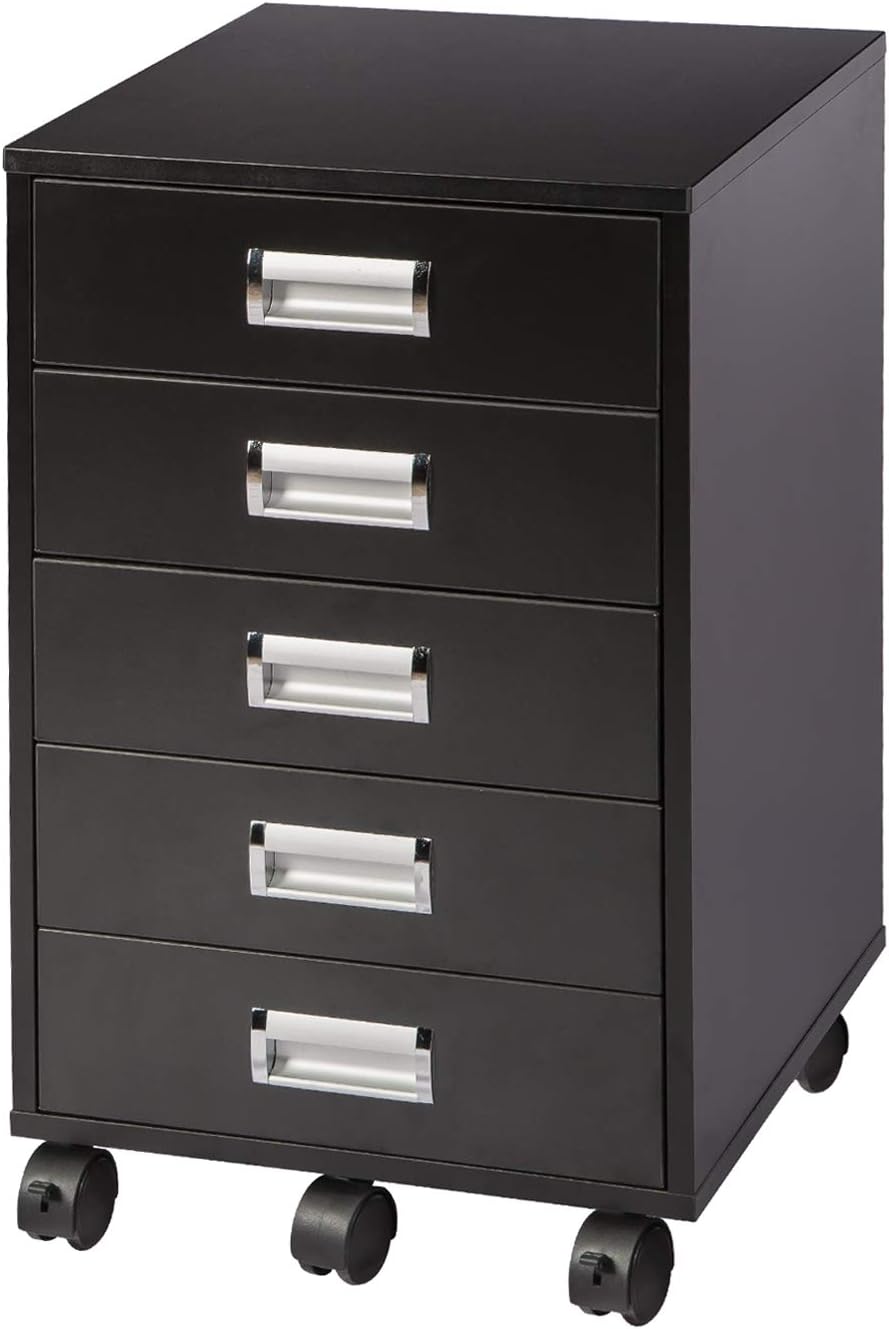 White 5 Drawer Mobile Cabinet M4439