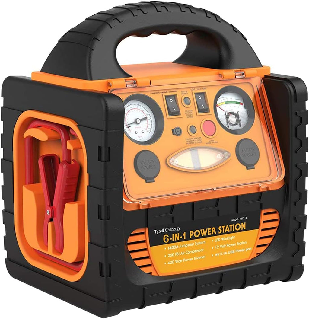 Portable Car Jump Starter 1400 Amp Power Station with AC Outlets 400W Q3441