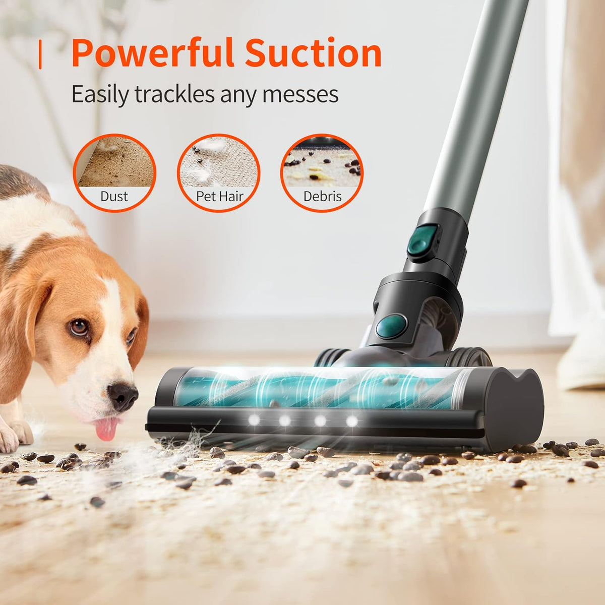 Cordless Vacuum Cleaner, 25KPa Strong Suction, 4 in 1 Stick Vacuum C28544