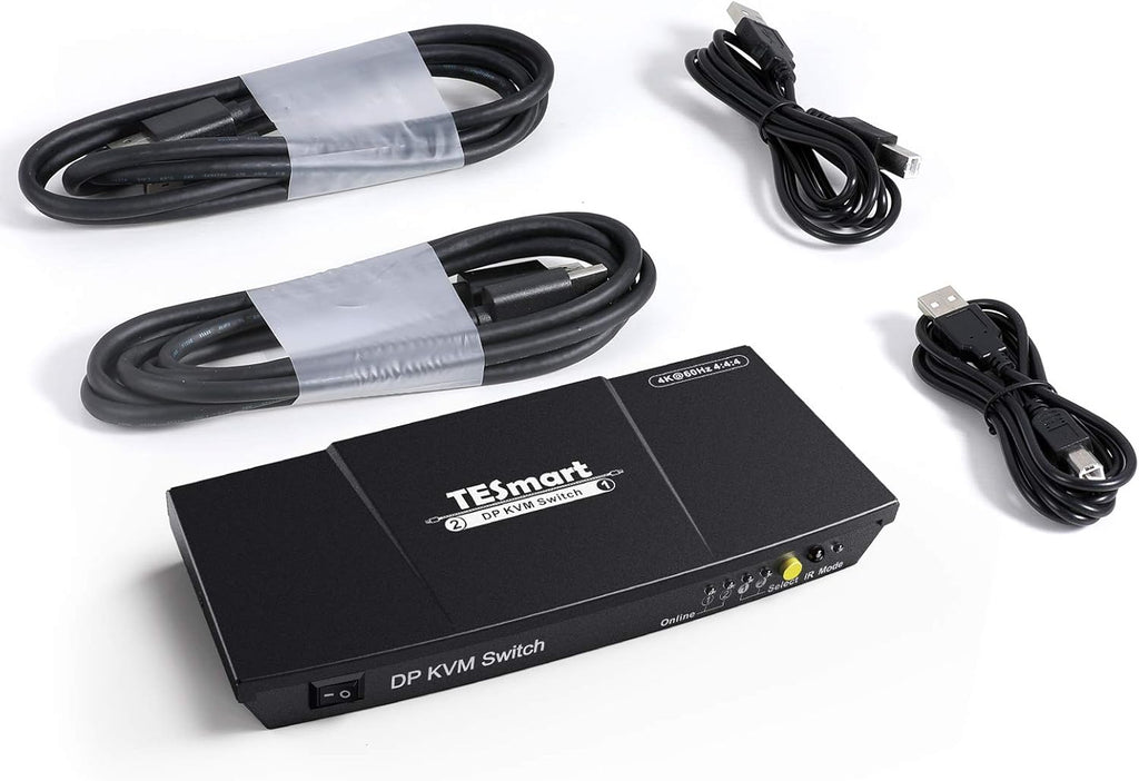 2 Port DisplayPort 4K 60Hz KVM Switcher with Cables Black G649826