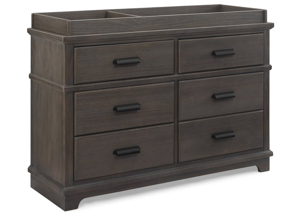 6 Drawer Dresser with Changing Top Rustic Grey D484349