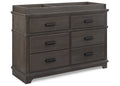 6 Drawer Dresser with Changing Top Rustic Grey D484349