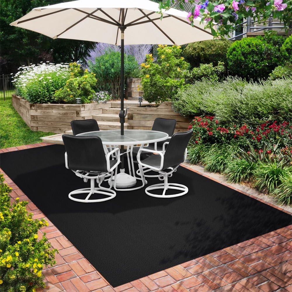 Indoor Outdoor Carpet with Rubber Marine Backing Black 6 Feet x 25 Feet U65511