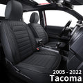 Tacoma Seat Covers Water Proof Faux Leather Full Set Brown White Q62938