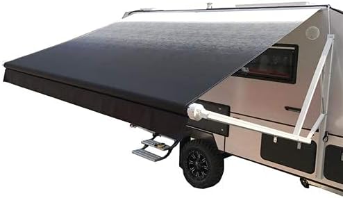 Motorized 21 x 8 Ft Gray Fade Retractable RV Awning I5984