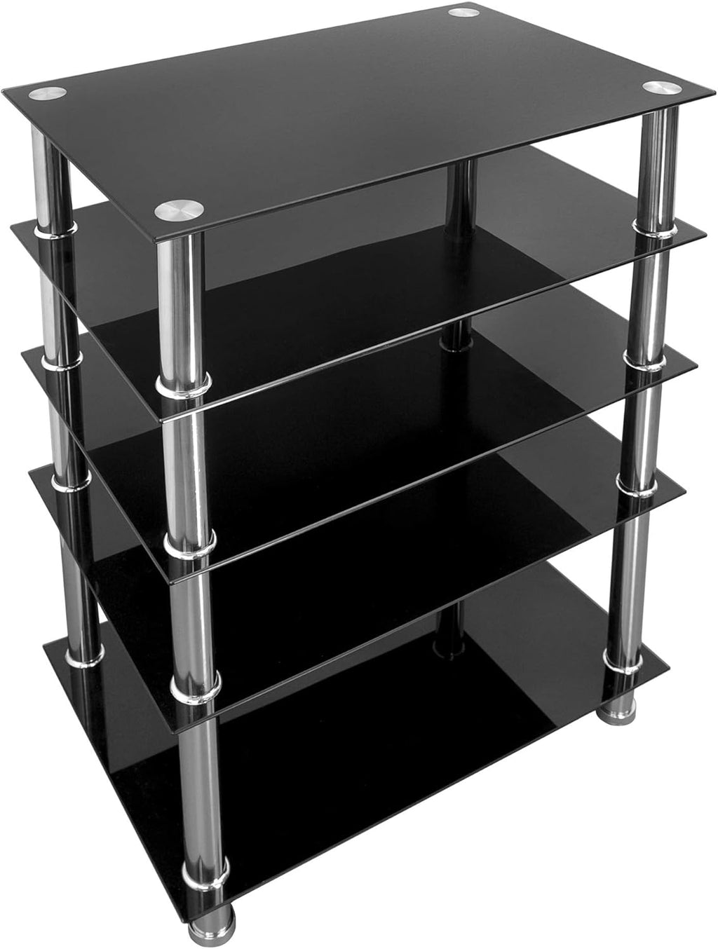 Tempered Glass AV Component Media Stand with 4 Shelves L449395