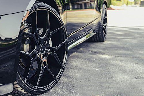 20 Inch Black Staggered Set of 4 Rims Q147120